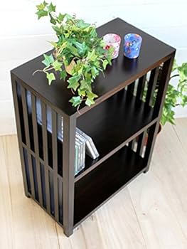 Amazon｜格子ウッドラック S ダークブラウン H62cm (OT-77